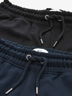 Black/Navy Slim Fit Brushback Heavyweight 2 Pack Joggers