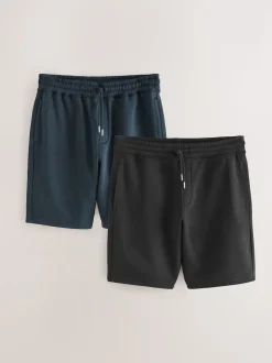 Black/Navy Soft Fabric Jersey Shorts 2 Pack