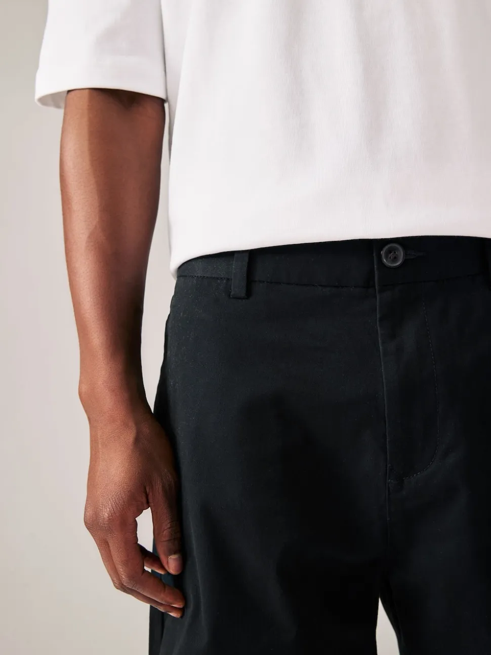 Black/Navy Straight Fit Stretch Chino Shorts 2 Pack