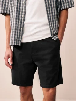 Black/Navy/Charcoal Straight Fit Stretch Chinos Shorts 3 Pack