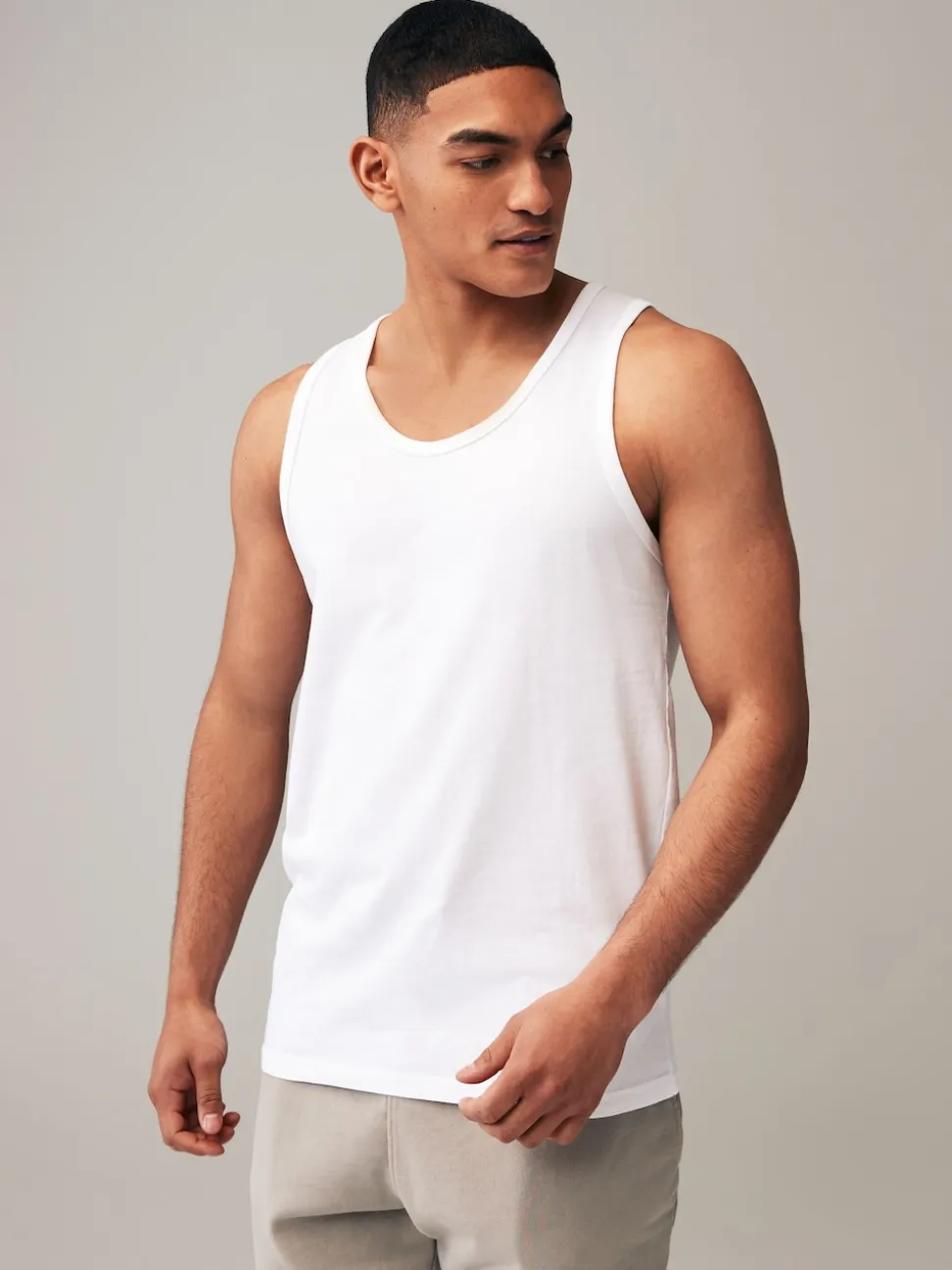 Black/Navy/White/Blue 100% Cotton Vests 4 Pack