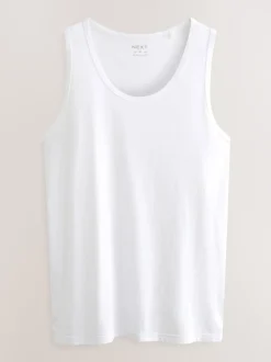 Black/Navy/White/Blue 100% Cotton Vests 4 Pack
