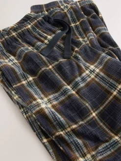 Black/Neutral Check Motionflex Corded Cosy Cuffed Pyjama Bottoms