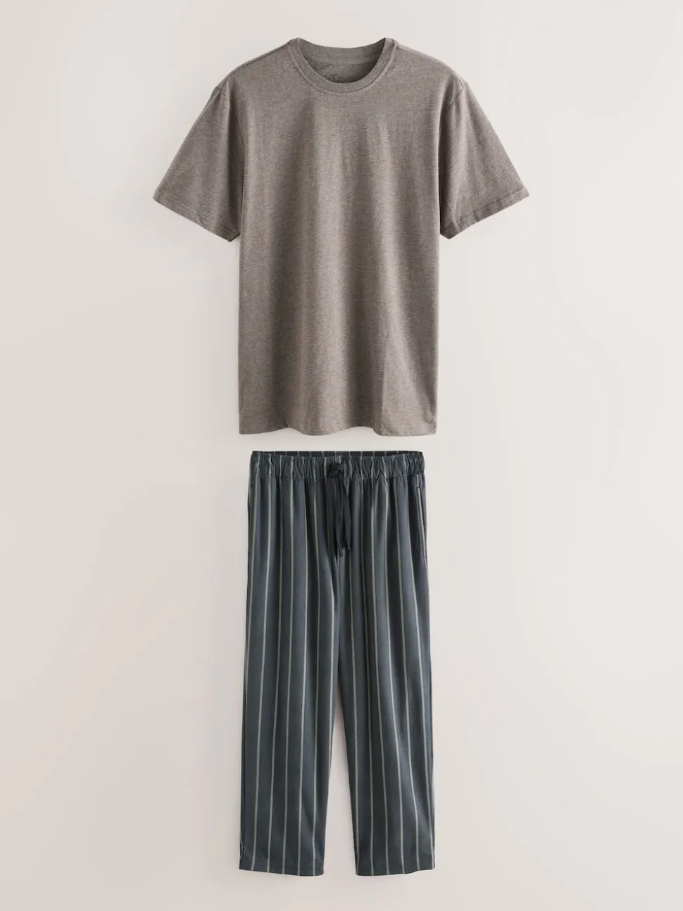 Black/Neutral Stripe Motionflex Cosy Short Sleeve Pyjamas Set