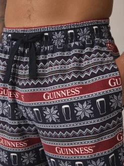 Black/Red Fairisle Guinness License Long Pyjama Bottoms