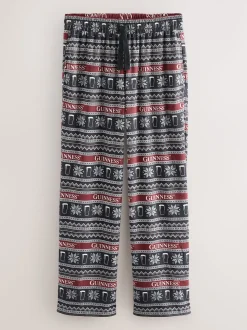 Black/Red Fairisle Guinness License Long Pyjama Bottoms