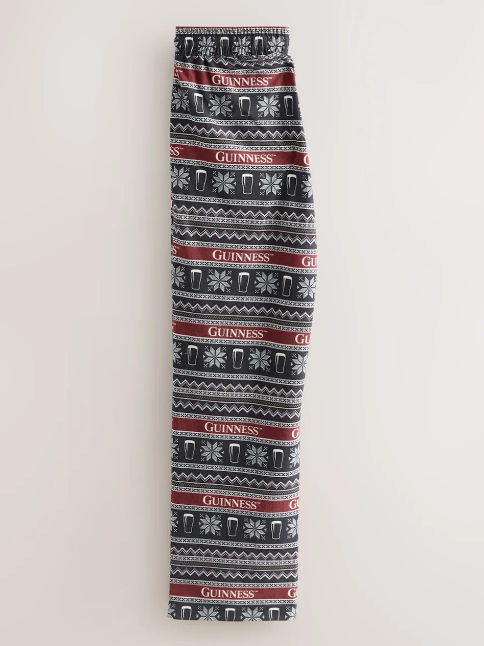 Black/Red Fairisle Guinness License Long Pyjama Bottoms