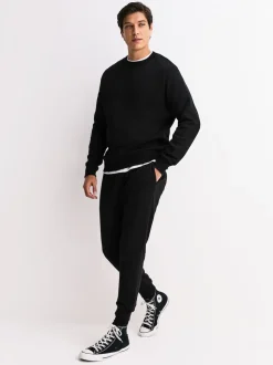Black/Slate Grey Straight Fit Brushback Heavyweight 2 Pack Joggers