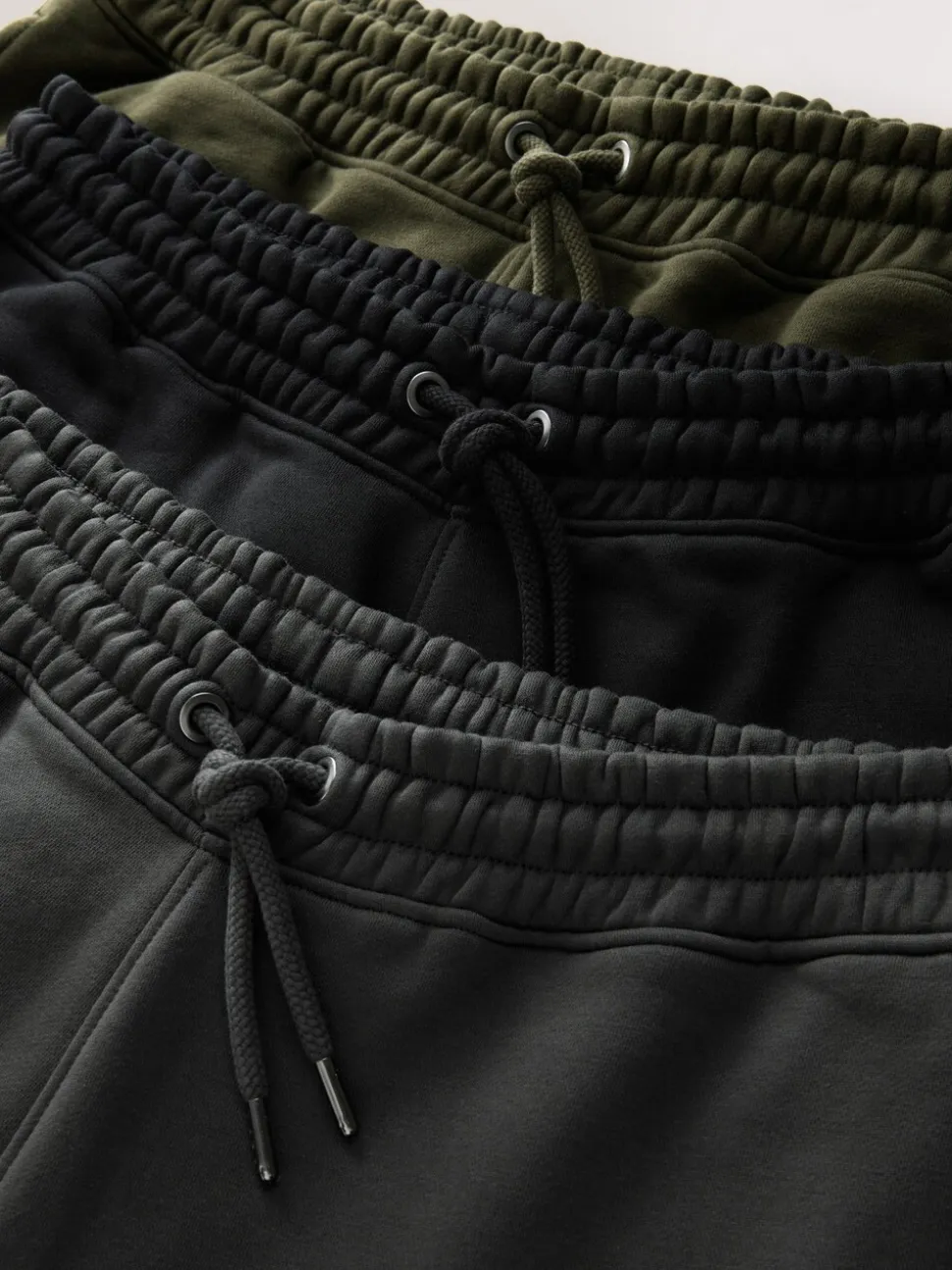 Black/Slate Grey/Khaki Green Slim Fit Cotton Rich Jersey Joggers 3 Pack