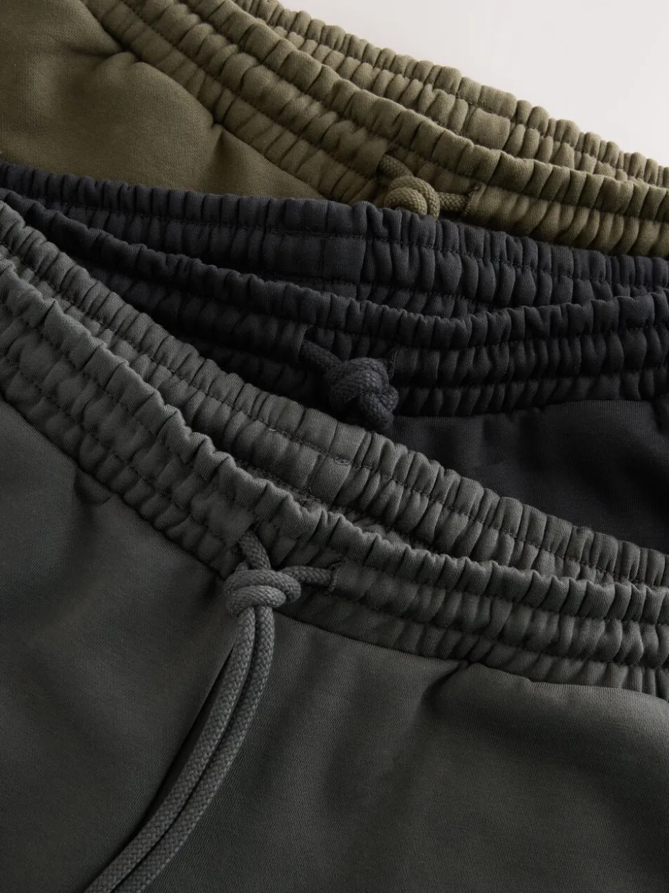 Black/Slate Grey/Khaki Green Brushback Heavyweight 3 Pack Joggers