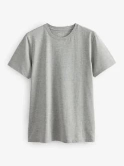 Black/Slate/Grey Marl/White/Navy/Blue Regular Fit Essential Cotton T-Shirts 6 Pack