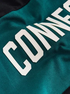 Black/Teal Blue Block Rugby Shirt