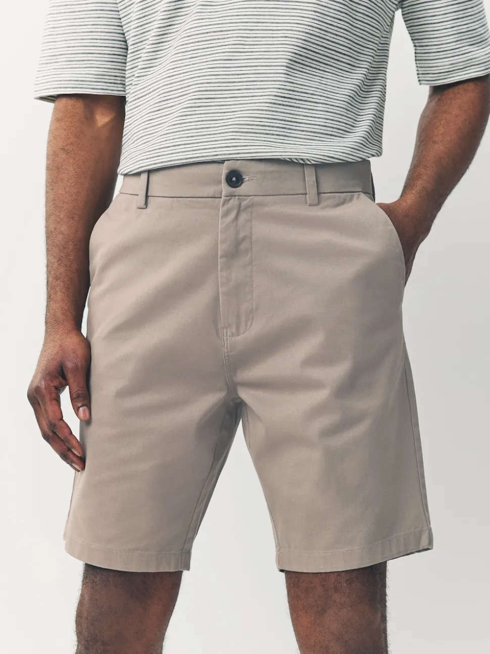 Black/Vintage Blue/ White/ Mushroom Straight Fit Stretch Chino Shorts 4 Pack