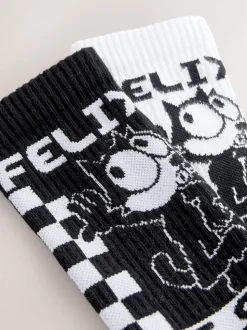 Black/White Felix License Cushioned Sports Socks 2 Pack