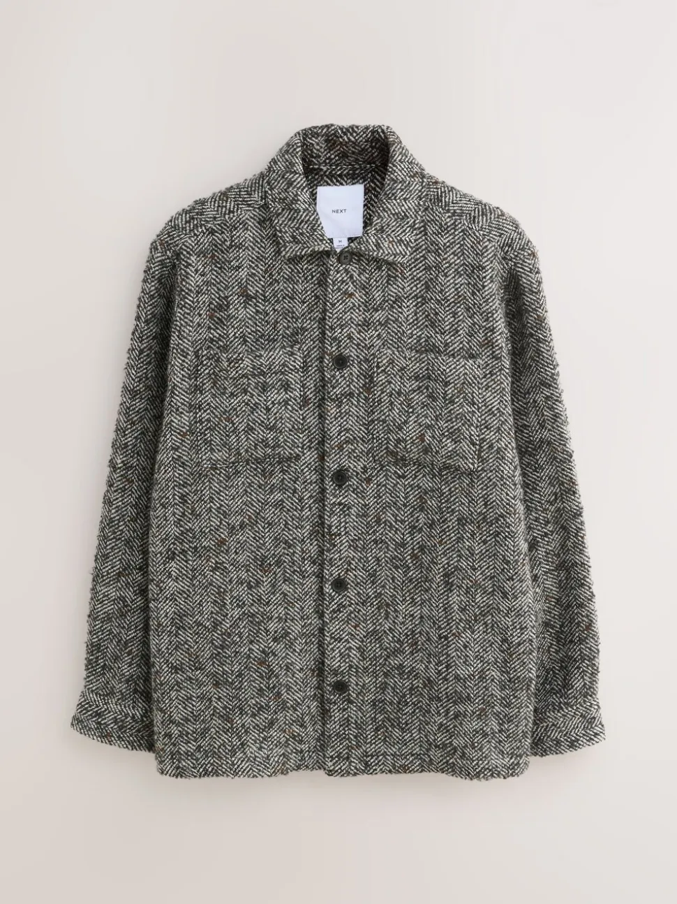 Black/White Herringbone Check Shacket