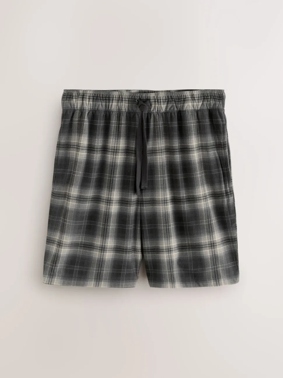 Black/White Monochrome Check Motionflex Cosy Shorts Pyjamas Set