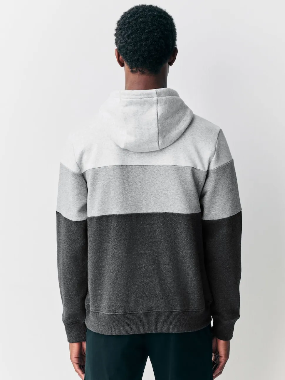 Black/White Overhead Hoodie Colour Blocking Sweatshirt