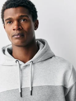 Black/White Overhead Hoodie Colour Blocking Sweatshirt