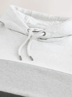 Black/White Overhead Hoodie Colour Blocking Sweatshirt