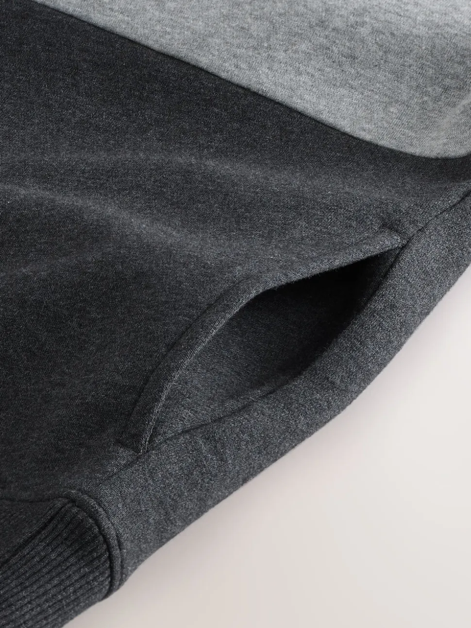 Black/White Overhead Hoodie Colour Blocking Sweatshirt
