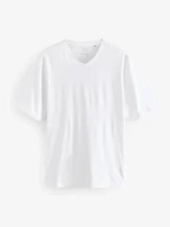 Black/White/Blue/Grey Essential V-Neck 100% Cotton T-Shirts 6 Pack