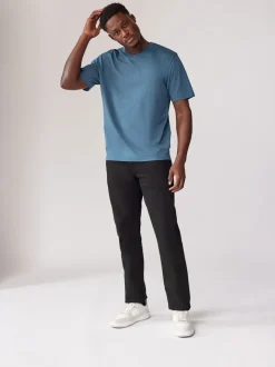 Black/White/Blue/Grey Essential V-Neck 100% Cotton T-Shirts 6 Pack