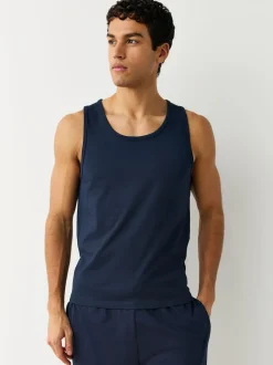 Black/White/Grey Marl/Navy Blue 100% Cotton Layering Vests 5 Pack