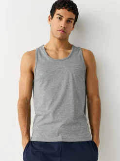 Black/White/Grey Marl/Navy Blue 100% Cotton Layering Vests 5 Pack