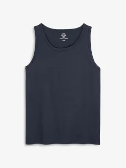 Black/White/Grey Marl/Navy Blue 100% Cotton Layering Vests 5 Pack