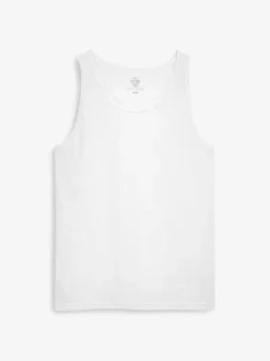 Black/White/Grey Marl/Navy Blue 100% Cotton Layering Vests 5 Pack