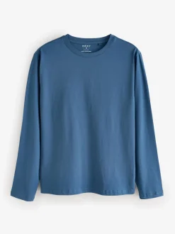 Black/White/Grey/Blue Slim Fit Regular Fit Long Sleeve 100% Cotton T-Shirts 5 Pack