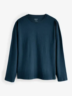Black/White/Grey/Blue Slim Fit Regular Fit Long Sleeve 100% Cotton T-Shirts 5 Pack