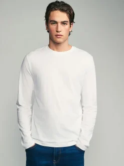 Black/White/Grey/Blue Slim Fit Regular Fit Long Sleeve 100% Cotton T-Shirts 5 Pack