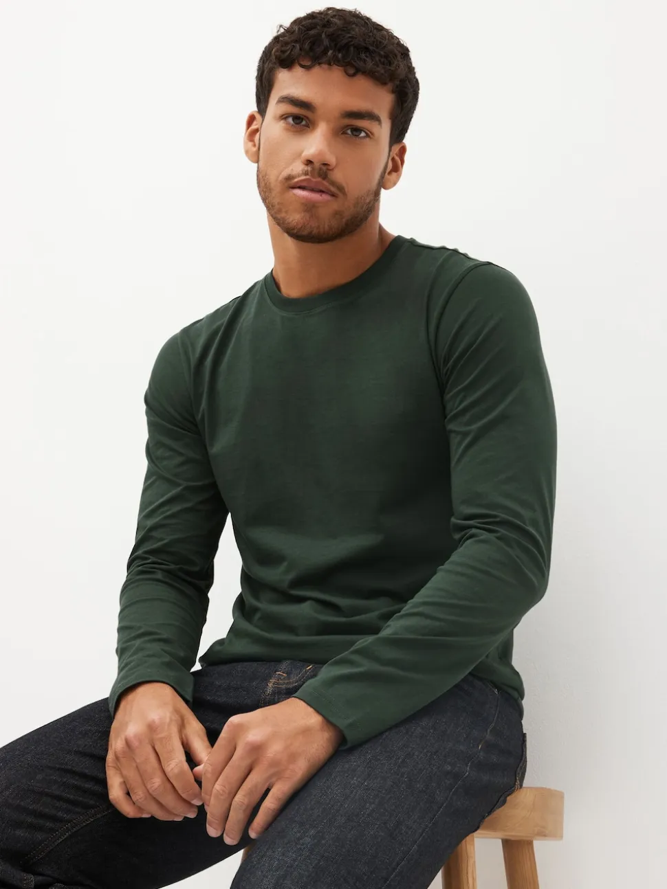 Black/White/Navy Blue/Green/Burgundy Red Regular Fit Regular Fit Long Sleeve 100% Cotton T-Shirts 5 Pack