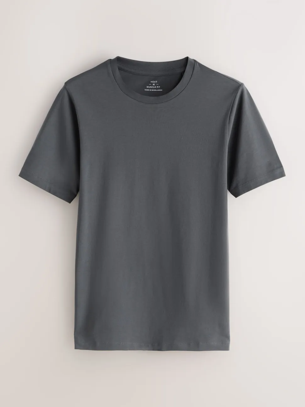 Black/White/Navy/Grey Muscle Fit Essential Cotton T-Shirts 6 Pack
