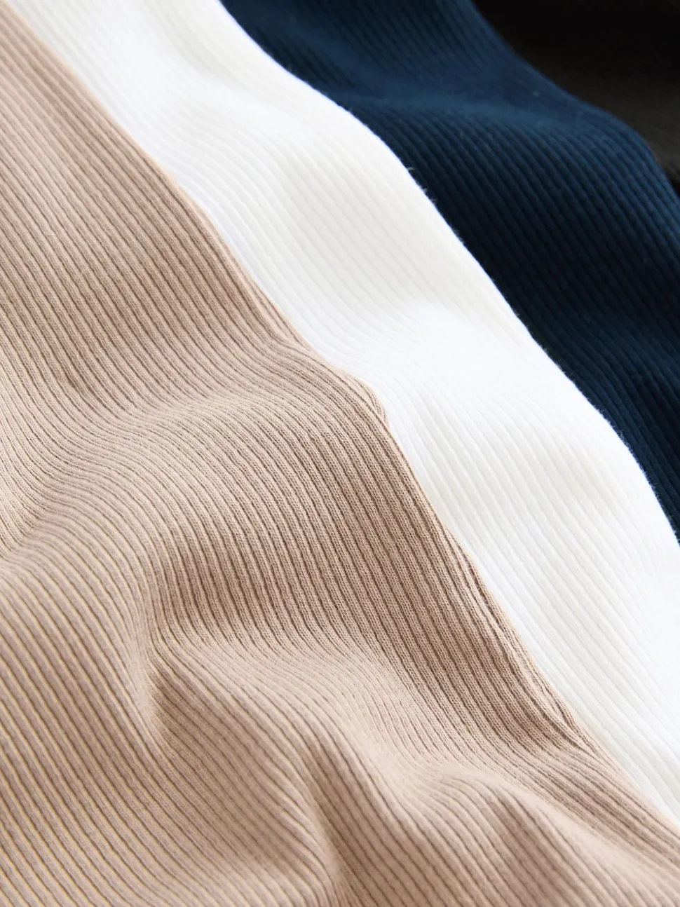 Black/White/Neutral/Navy 4 Pack Slim Ribbed Vest