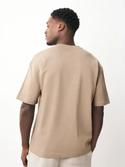Black/White/Stone/Navy/Grey Relaxed Fit Heavyweight T-Shirts 5 Pack