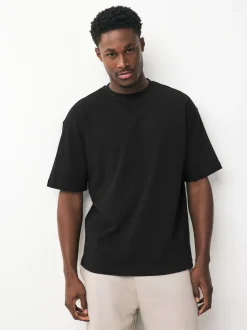 Black/White/Stone/Navy/Grey Relaxed Fit Heavyweight T-Shirts 5 Pack
