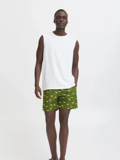 Blend Green Soft Banana Print Swim Shorts