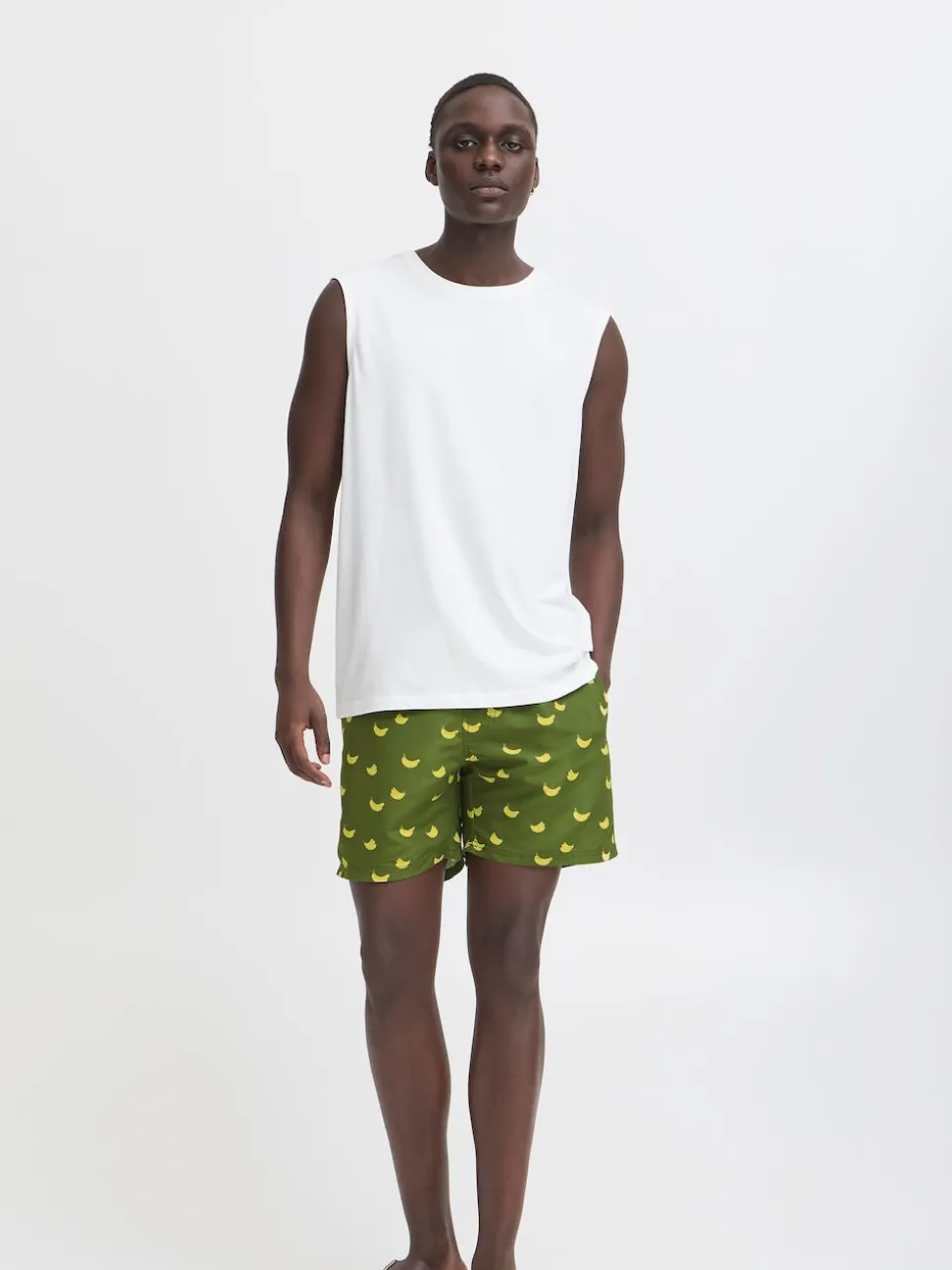 Blend Green Soft Banana Print Swim Shorts