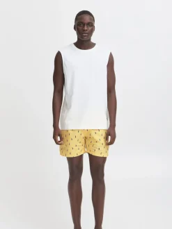 Blend Yellow Penguin Print Swim Shorts