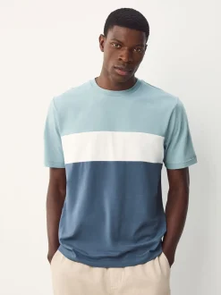 Blue / Neutral / Green Regular Fit Colour Blocking T-Shirts 3 Pack