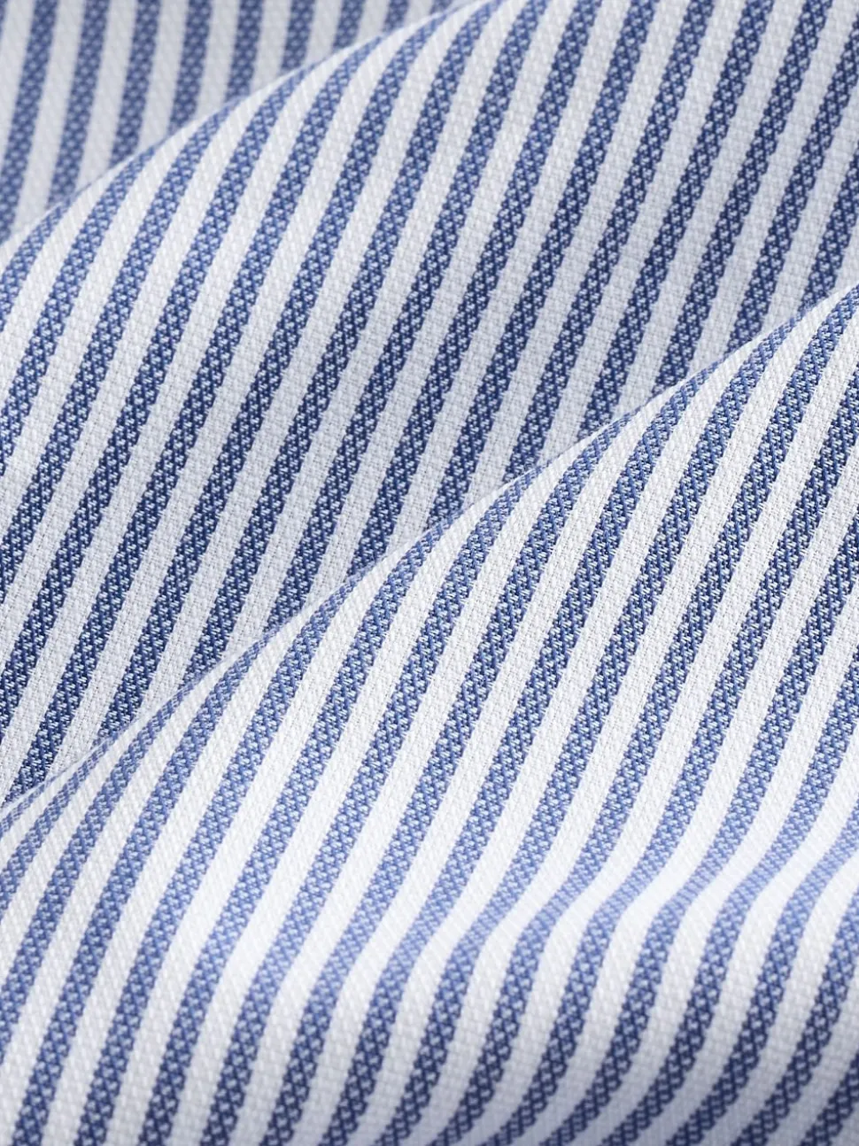 Blue Bengal Short Sleeve With Button Down Collar Stripe Easy Iron Oxford Shirt