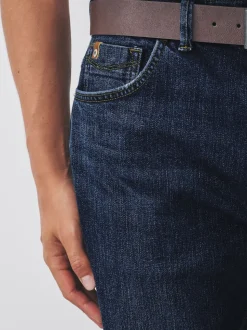 Blue Bootcut Signature Belted Jeans