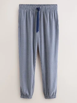 Blue Check Motionflex Cosy Short Sleeve Cuffed Pyjamas