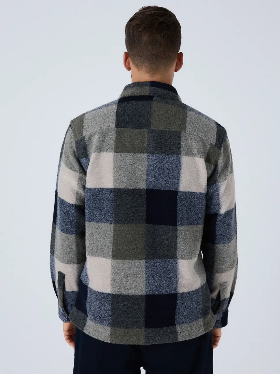 Blue Check Wool Look Shacket