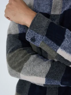 Blue Check Wool Look Shacket