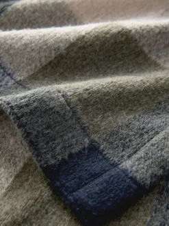 Blue Check Wool Look Shacket