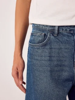 Blue Classic Vintage Barrel Fit Vintage Wash Denim Jeans