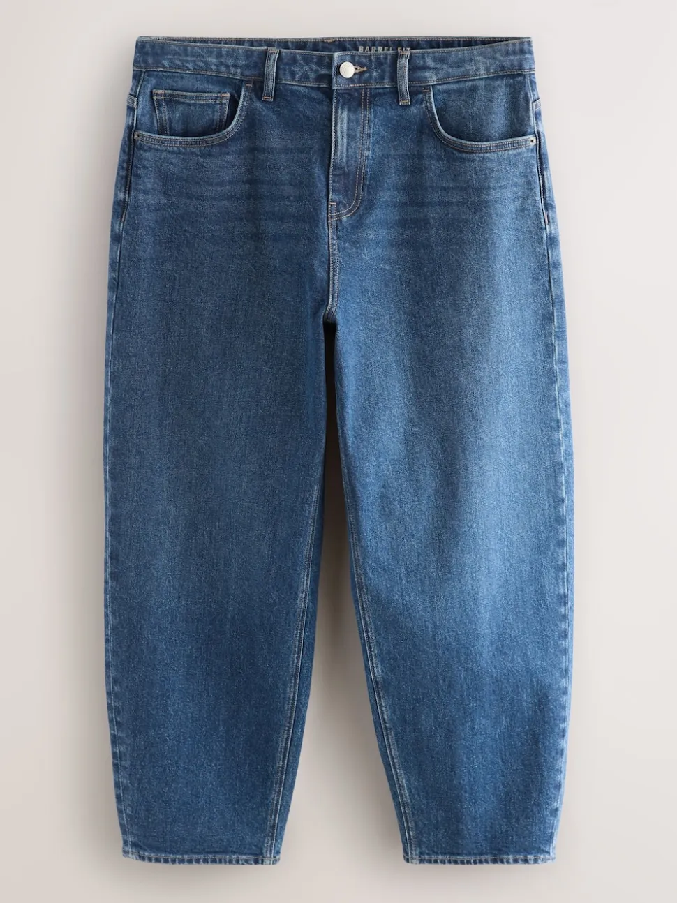 Blue Classic Vintage Barrel Fit Vintage Wash Denim Jeans